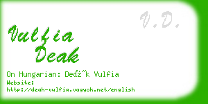vulfia deak business card